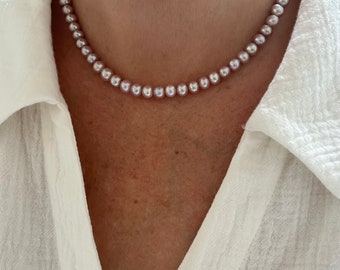 ★人気★NCT着用★【BLACKPURPLE】★DE SEVEN PEARL NECKLAC.E★ BLACKPURPLE (ブラックパープル) - De Seven Pearl Black Pearl