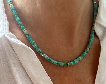 *＊空の石＊*　Godber Turquoise　ネックレス 夢の実現をサポート】パイライト入り♪ 神秘的ブルー高品質