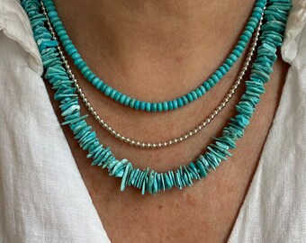 ネックレス・ペンダント Pearl and Turquoise Combi Necklace #9717 Unique Diamond Set Pearl and Turquoise Necklace in White