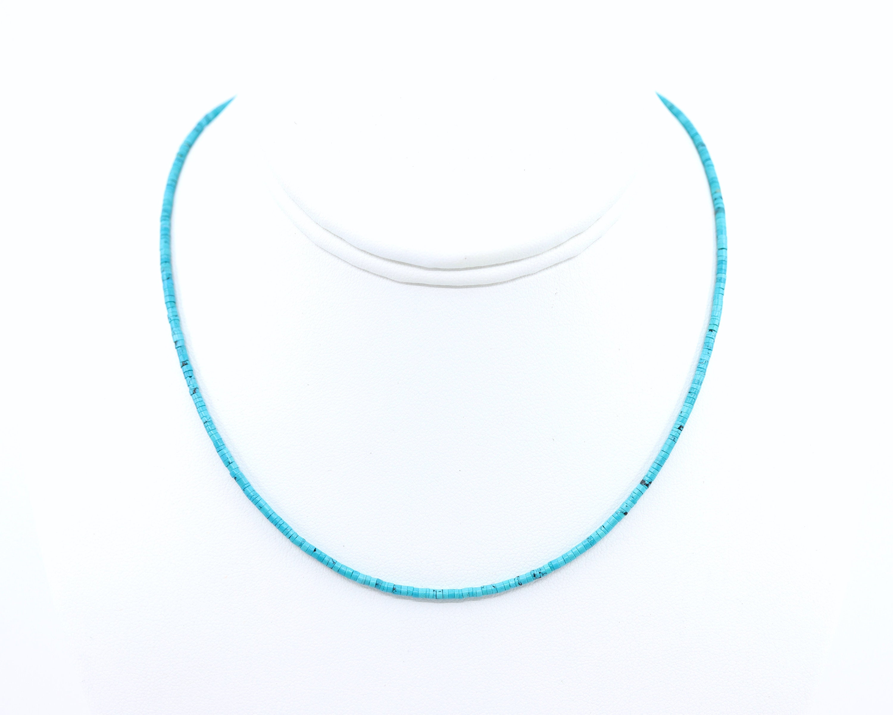 ヘイシビーズのターコイズ糸ネックレス ヘイシビーズのターコイズ糸