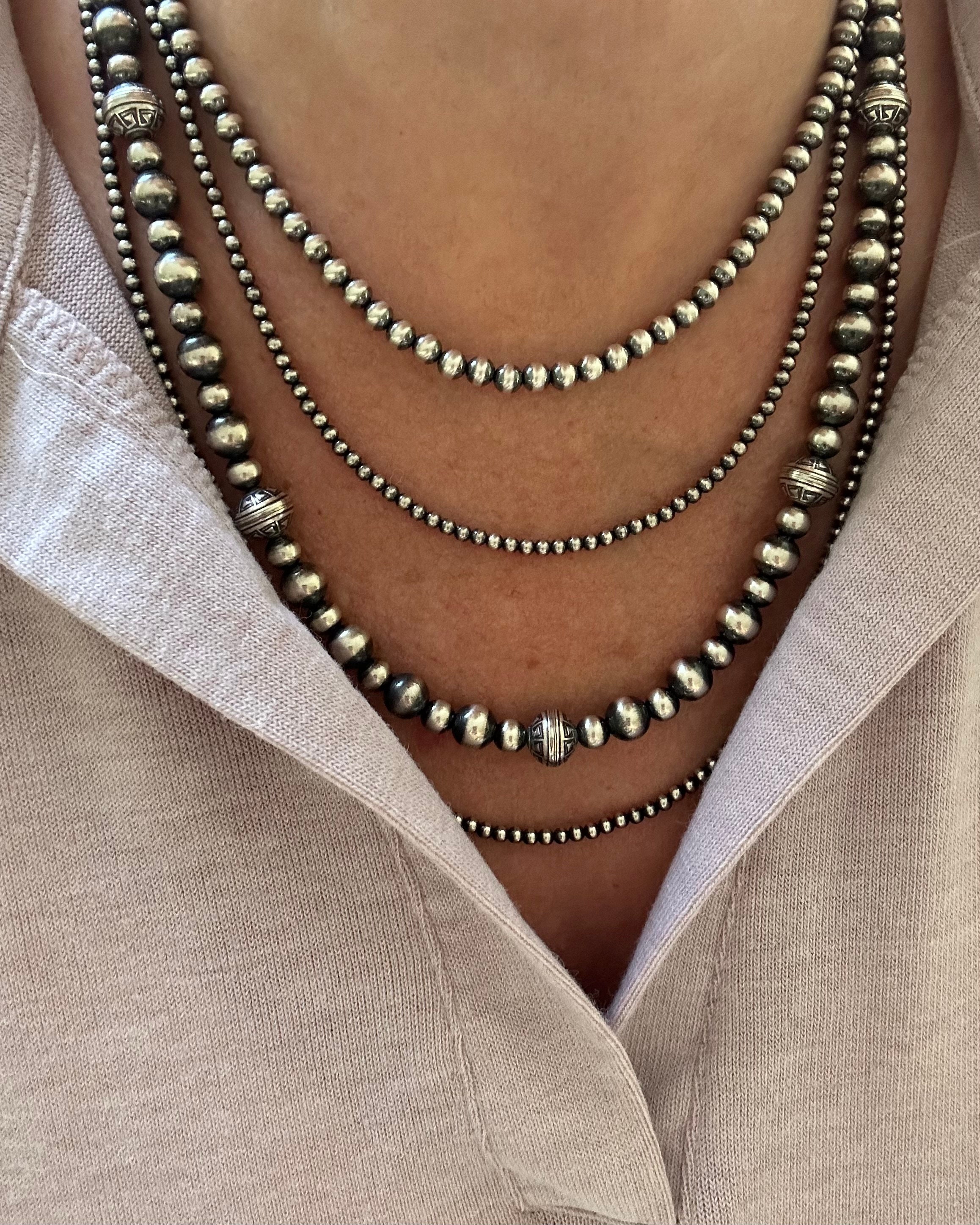 Navajo Pearl Necklace (ナバホ パール ネックレス) 6mm 41cm
