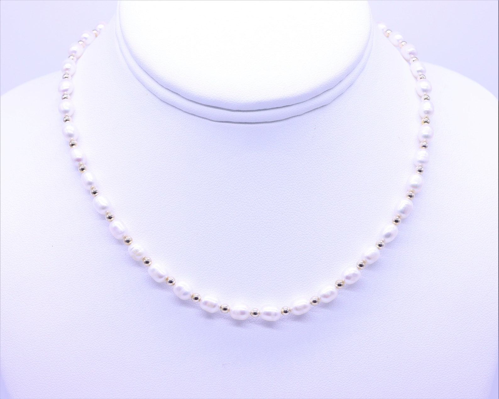 4mm Freshwater White Rice Pearl Necklace Pearl Beaded - Etsy