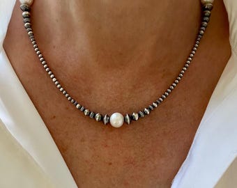 ナバホパール グラデーション ブルー ターコイズ ビーズネックレス