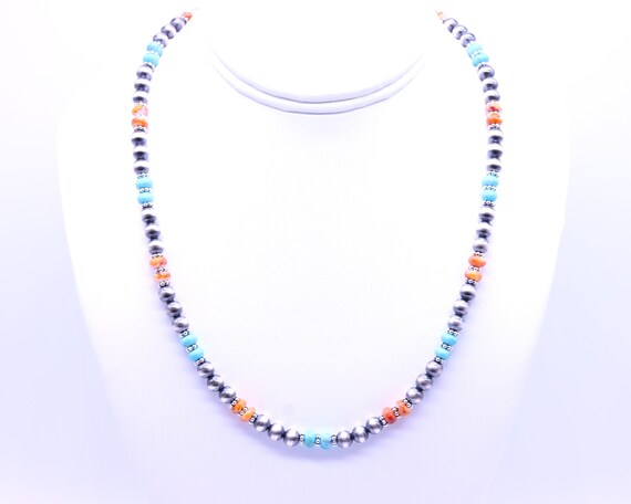 ONE OF THE BEST MODERNISTIC SPINY OYSTER TURQUOISE NAVAJO NECKLACE ONE OF THE BEST MODERNISTIC SPINY OYSTER TURQUOISE NAVAJO NECKLACE