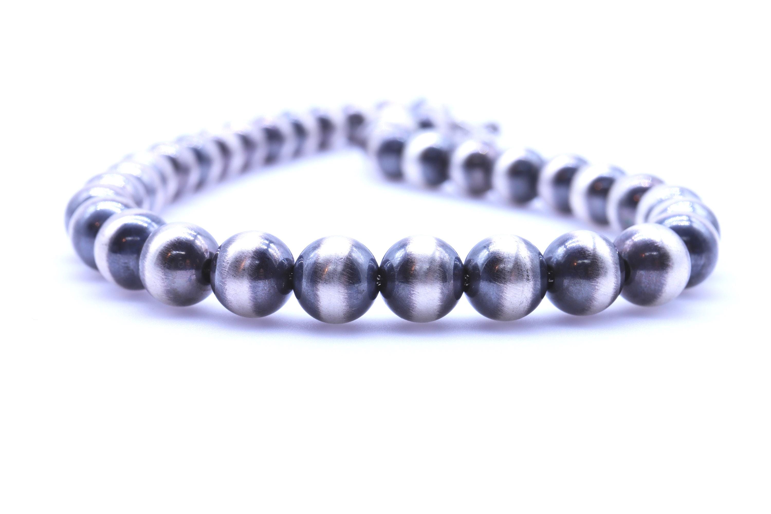 10mmナバホパールスタイルネックレス、本物の本物の.925