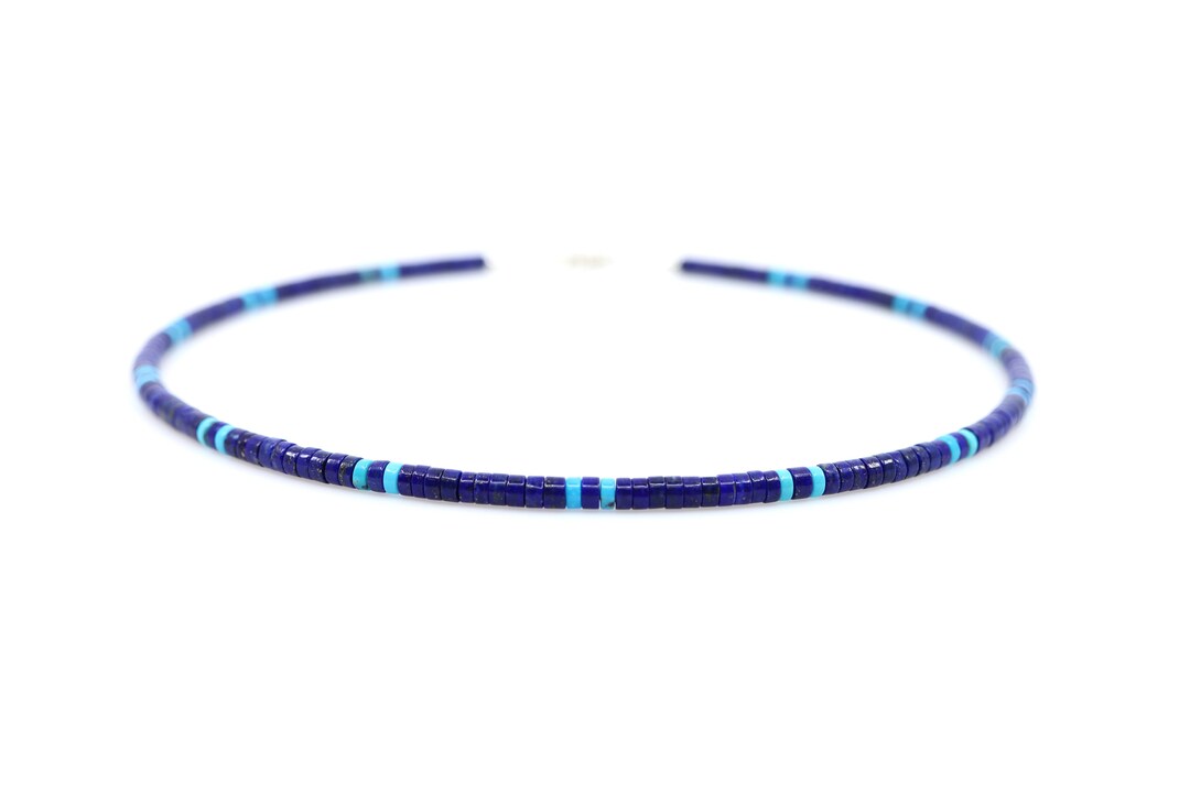 Lapis & Turquoise Heishi Choker – 14