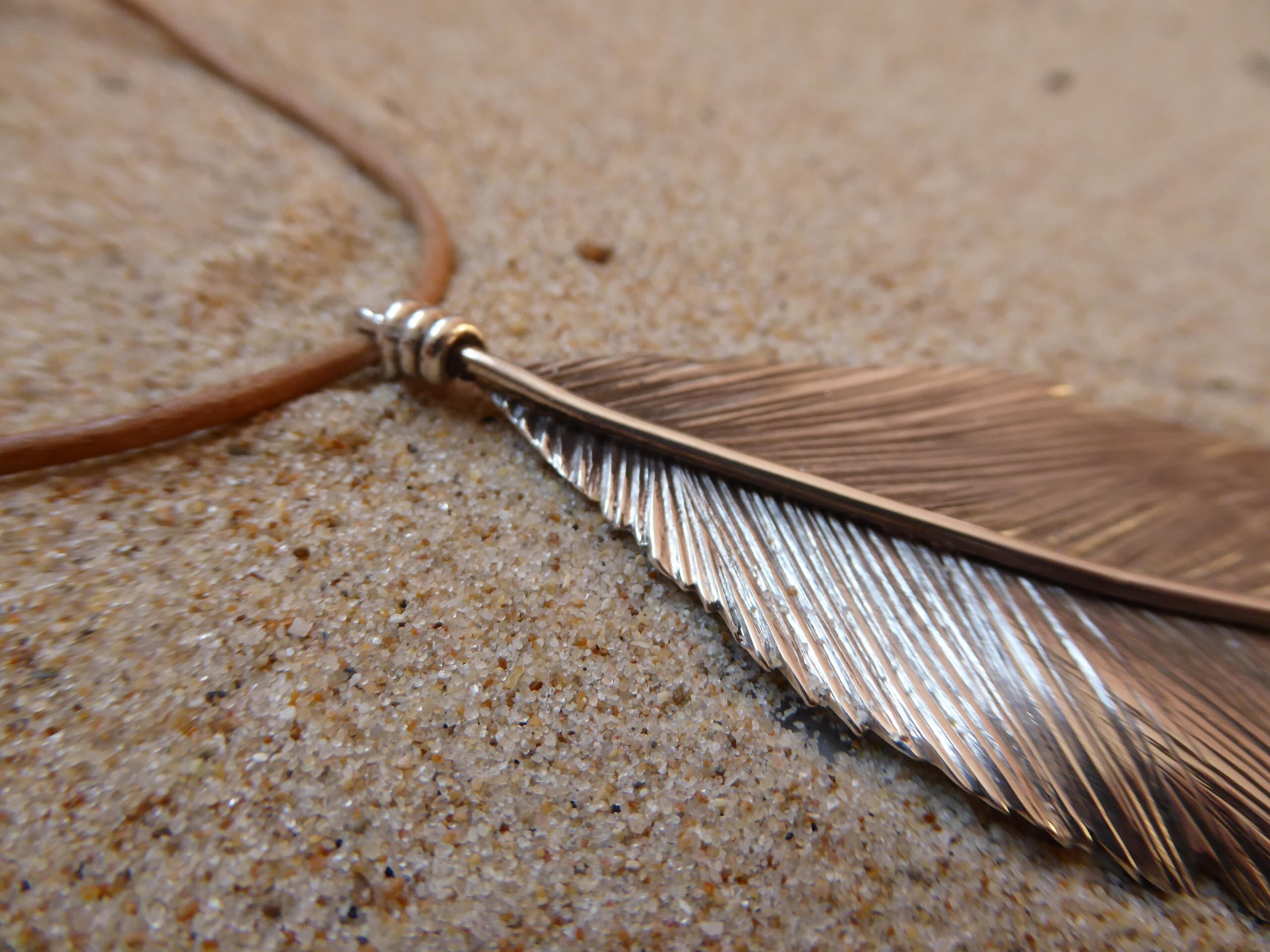 Unique Large Feather Pendant in Sterling Silver. Lenght 13.5 Etsy UK