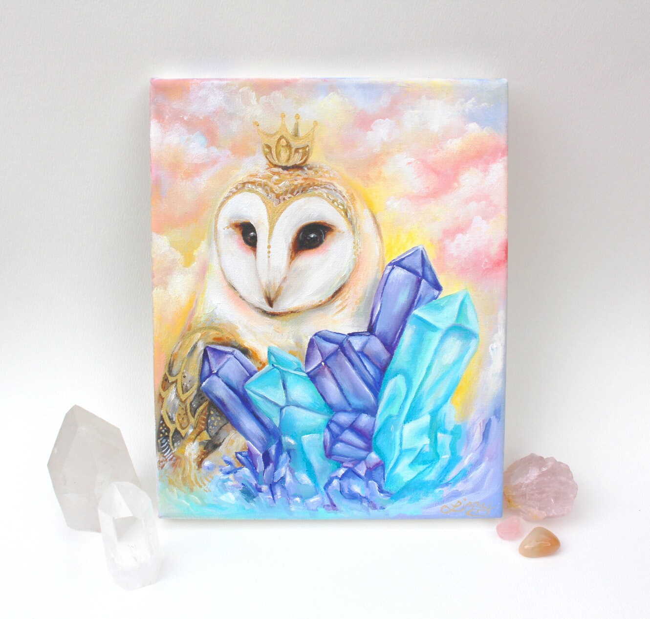 Owl Painting Owl Art Wall Art Animal Art Kids Room Etsy
