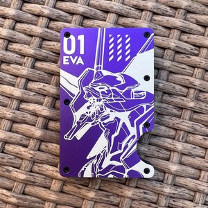 Estuche minimalista para tarjetas y billetera de metal Evangelion Unit-01