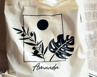 Personalized Plant Tote Bag