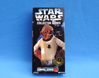 Admiral Ackbar Star Wars Collector Series 12 Inch Action Figure Doll 1996 Kenner Mint Never Removed from Box
