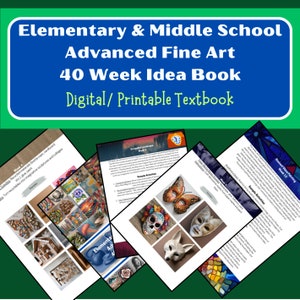 Elementary/ Middle School Advanced Fine Art 40 Week Idea Book - Digital or Printable!