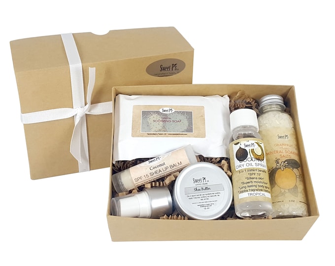 5 Piece Mini Spa Set - Coconut, Cruelty Free Skin Care, Made with Organics