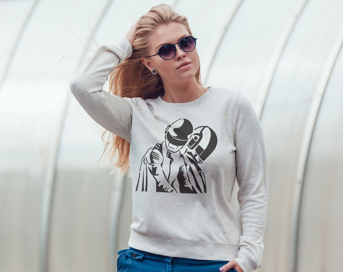 Pulp Fiction Daft Punk Parody Mens Funny Hoodie