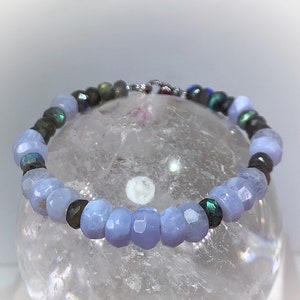 Blue Lace Agate & Labradorite Bracelet image 1