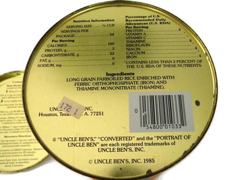 Swee-touch-nee Priced Separately Uncle Ben/'s SALE 50/% OFF 80s Collectible Tins Barbershop Quartet Wizard of Oz