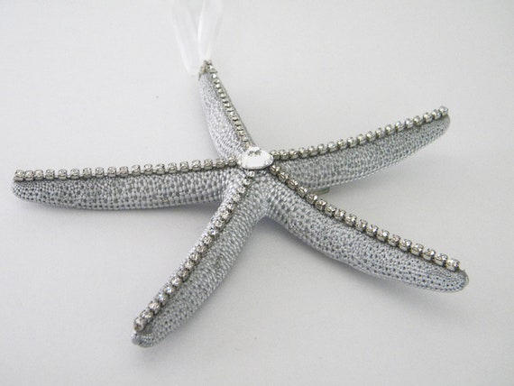 Year Round Silver Starfish Ornament With Crystals By Tiffany Etsy