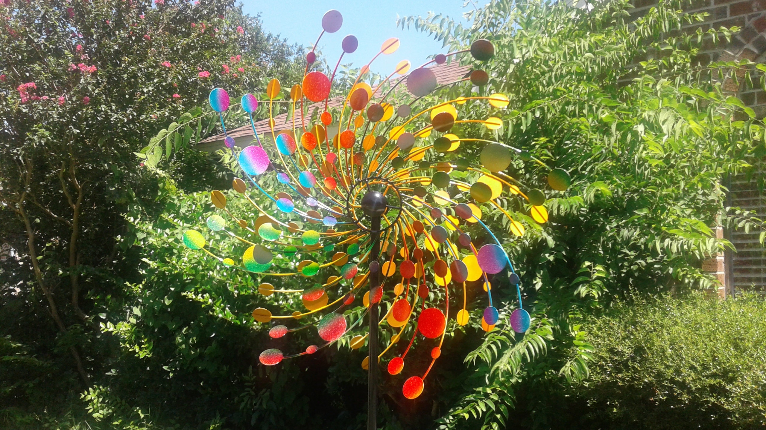 Large Rotating Spinner Yard Art 32 Etsy