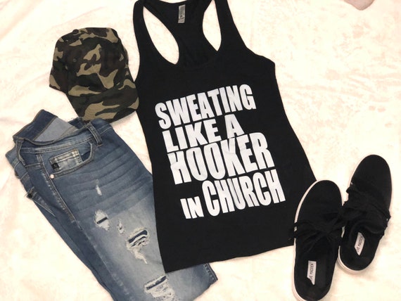 Sweating Like A Hooker In Church Women/'s Racerbacks Tank Top