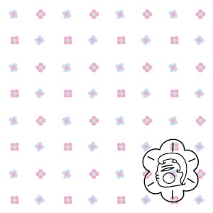 Pink and blue floral seamless pattern