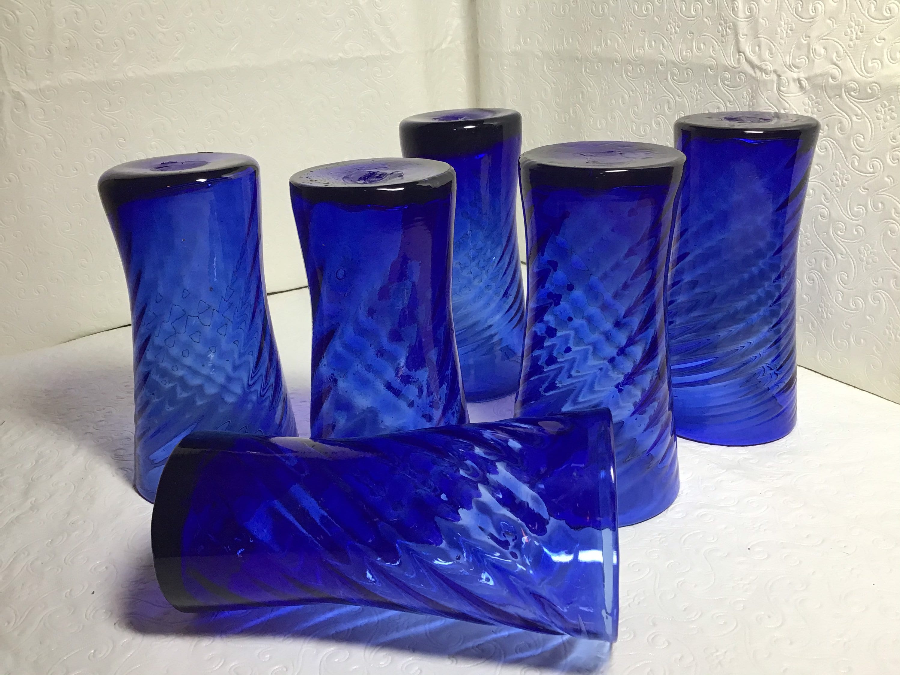 Vintage Cobalt Blue Highball Glasses Etsy