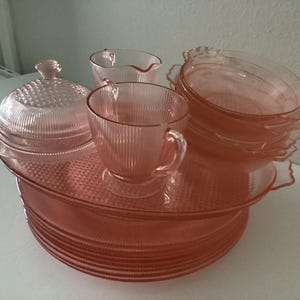 Jannette pink depression glass wear
