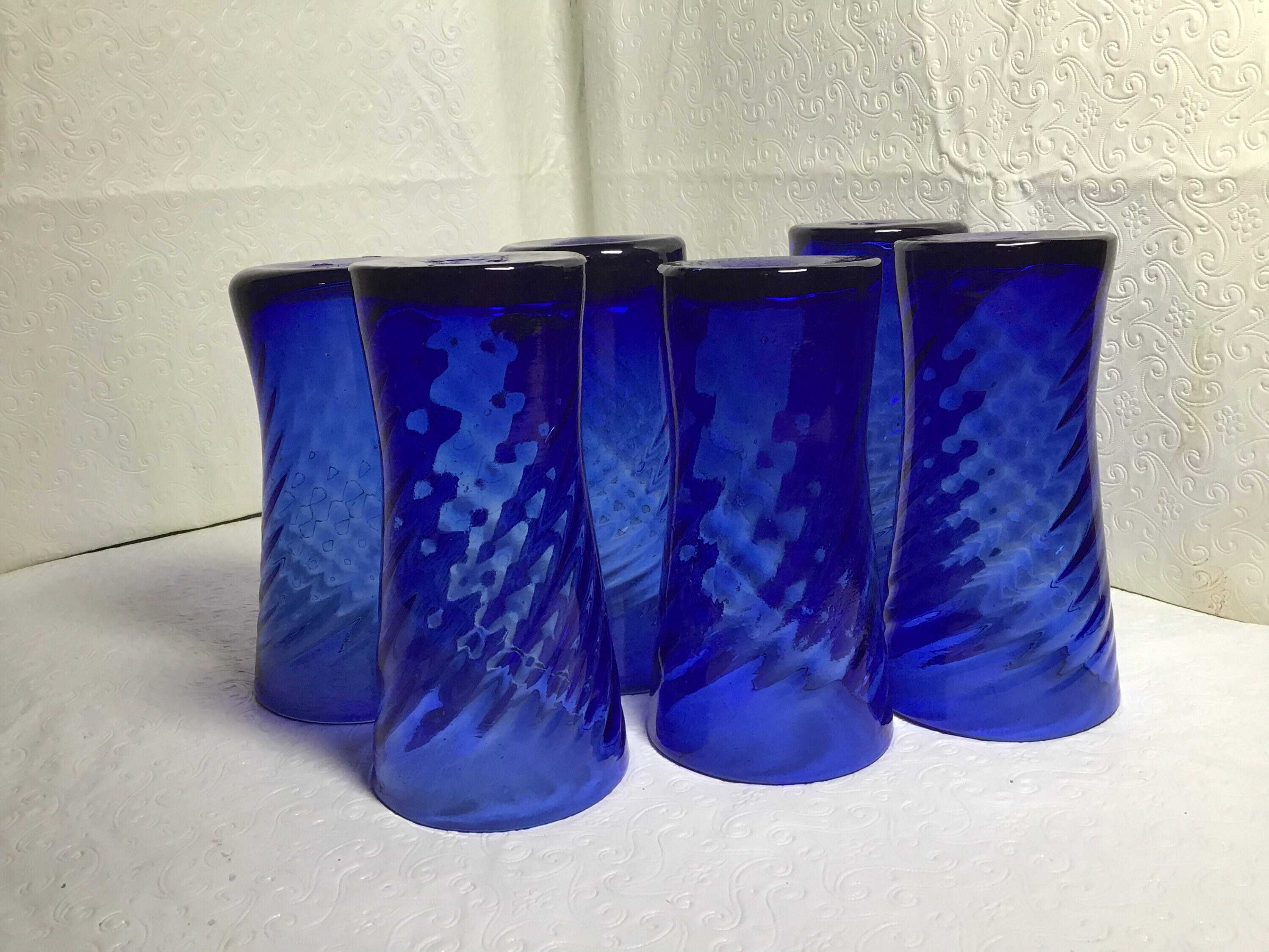 Vintage Cobalt Blue Highball Glasses Etsy