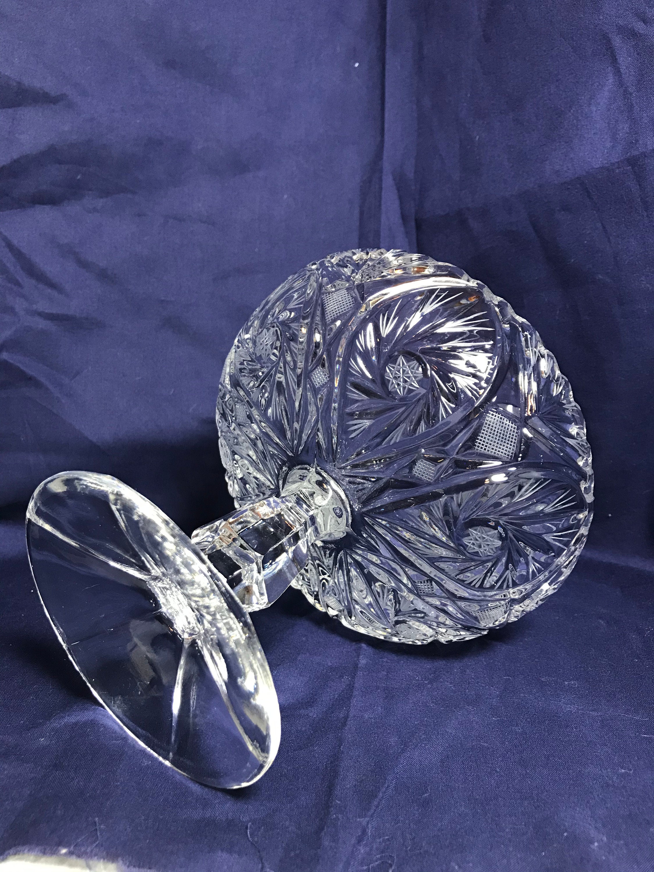 Vintage Crystal Pedestal Bowl Etsy