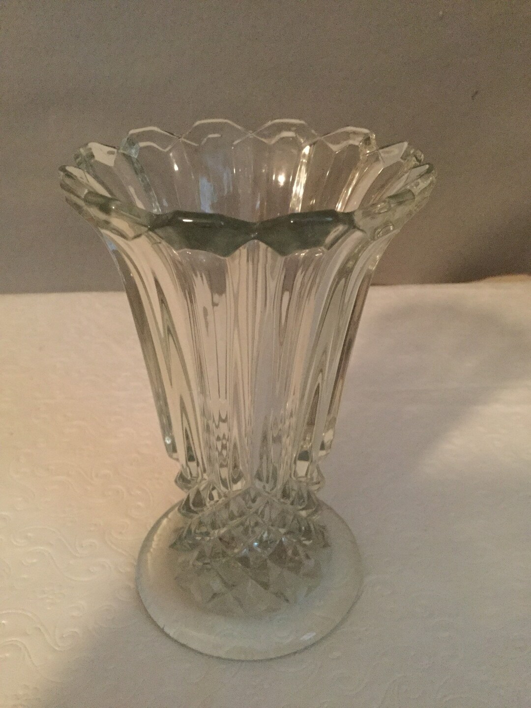 Vintage Halls Crystal Vase Etsy