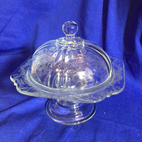 Pink Butter Dish by Mosser Glass Etsy