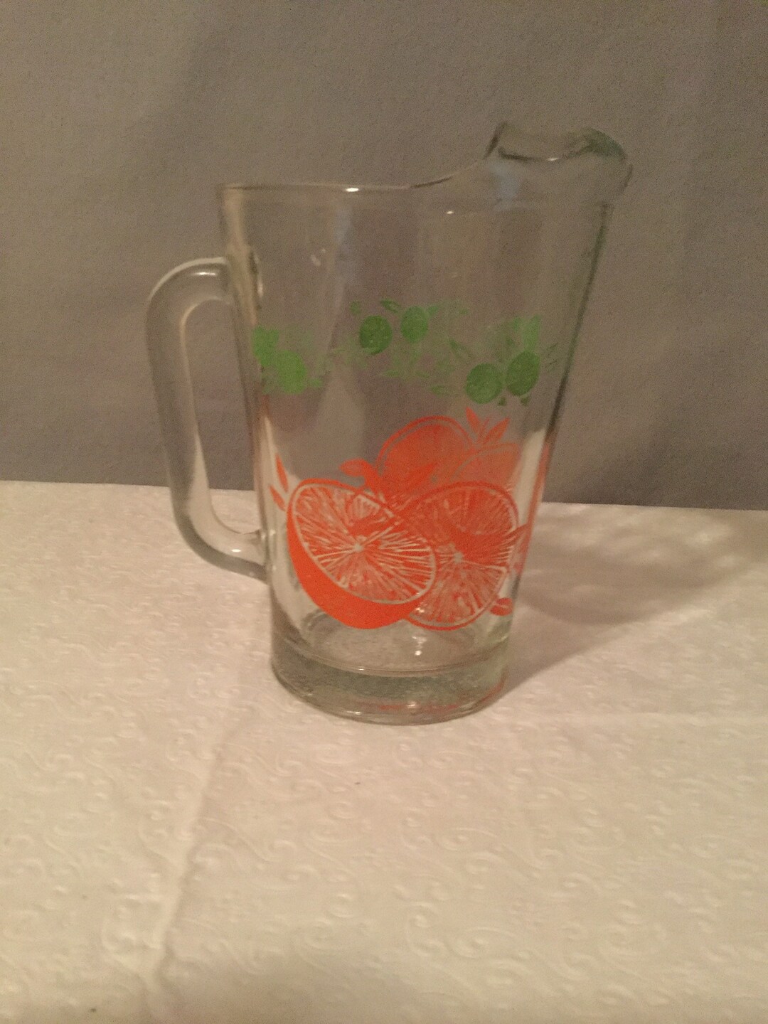 Vintage Glass Juice Pitcher . Etsy