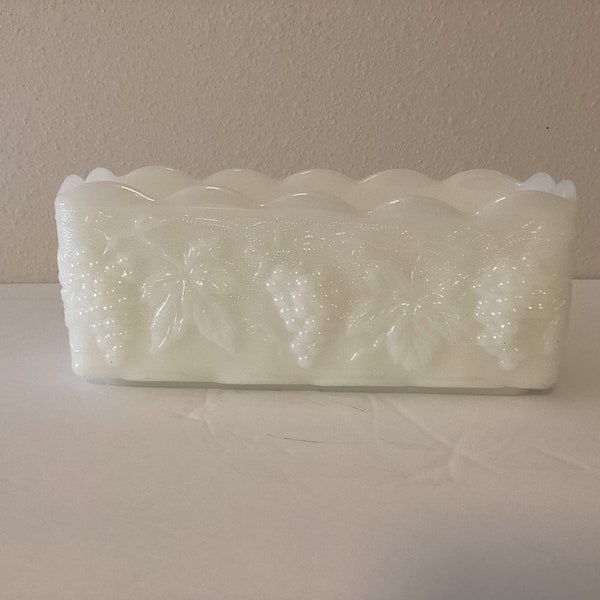 Fire king milk glass planter