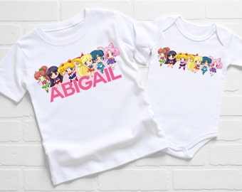 XTYND556 Sailor Manga Moon Newborn Long Sleeve Onesies Bodysuit for Baby Boys Baby Girls