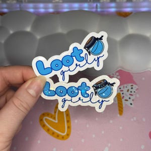 Loot Girly Aufkleber - Gamer Ästhetik Aufkleber, Schlacht Royale Spieler Aufkleber, Schildtrank, Gamer Girl Aufkleber, Videospiel Loot Girl Aufkleber