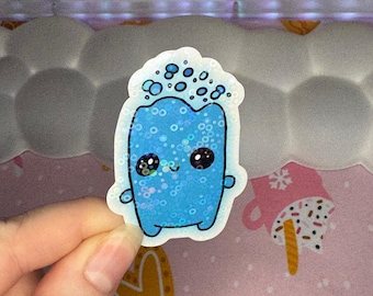 Water Sprite Sticker, Cute Floating Elemental Spirit Decal for Gamers, Water Sprite, Battle Royal Game Sticker, Healing Sprite Sticker