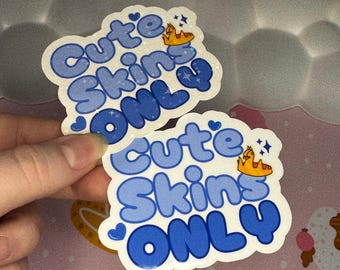 Pegatinas de skins lindos: calcomanías de skins lindos de Battle Royale azul, calcomanía de jugador de corona de victoria para fanáticos de Battle Royale, regalos para jugadores de videojuegos