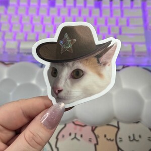 Cowboy Cat Sticker, Cute Cowboy Cat Stickers, Western Cats, Laptop Stickers, Water Bottle Stickers, Kindle Stickers, Cat Lover Sticker