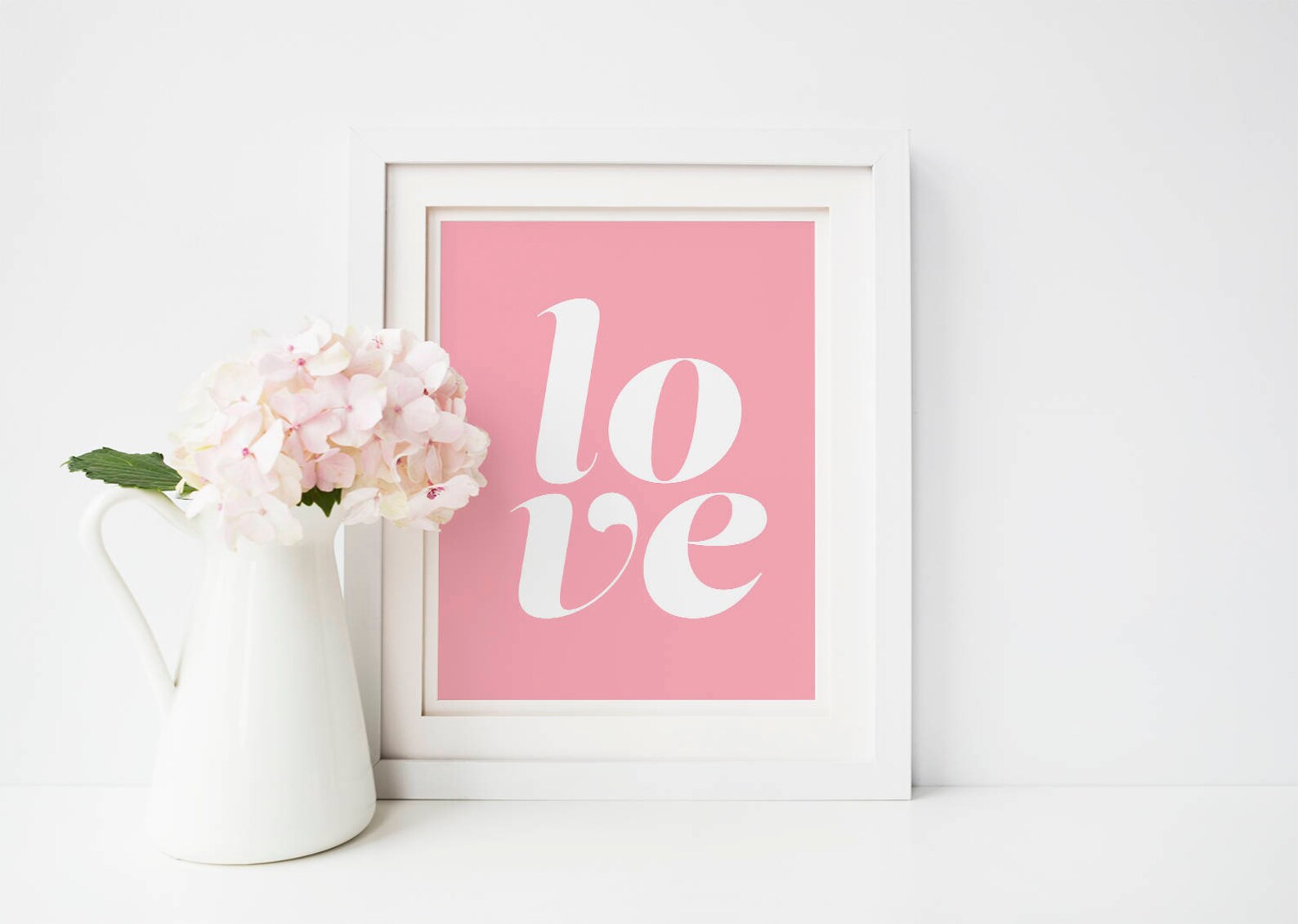 Printable Wall Art love Pink Art Pink Wall Art Etsy