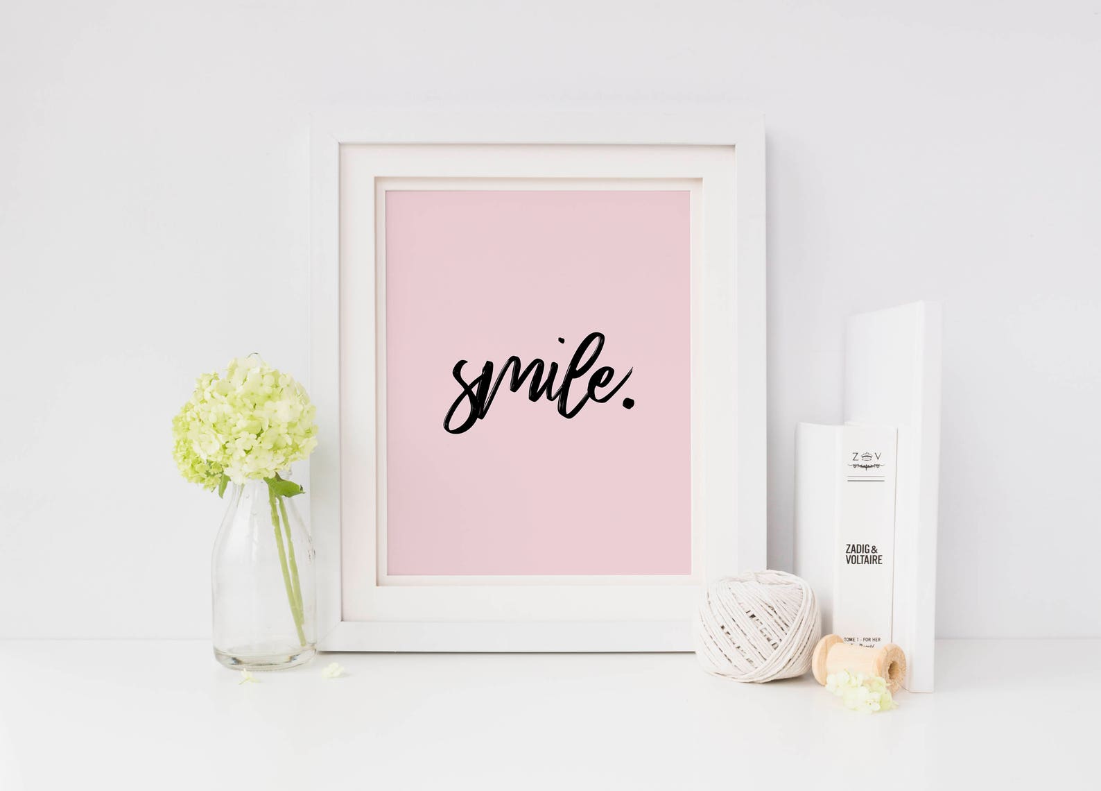 Blush Pink Print Printable Wall Art Blush Wall Art Smile - Etsy