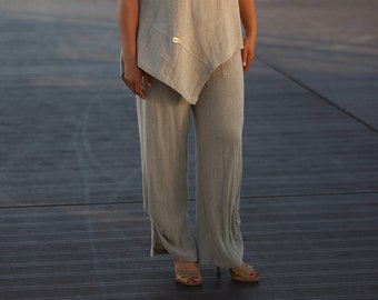 Natural linen pants / Women linen trousers