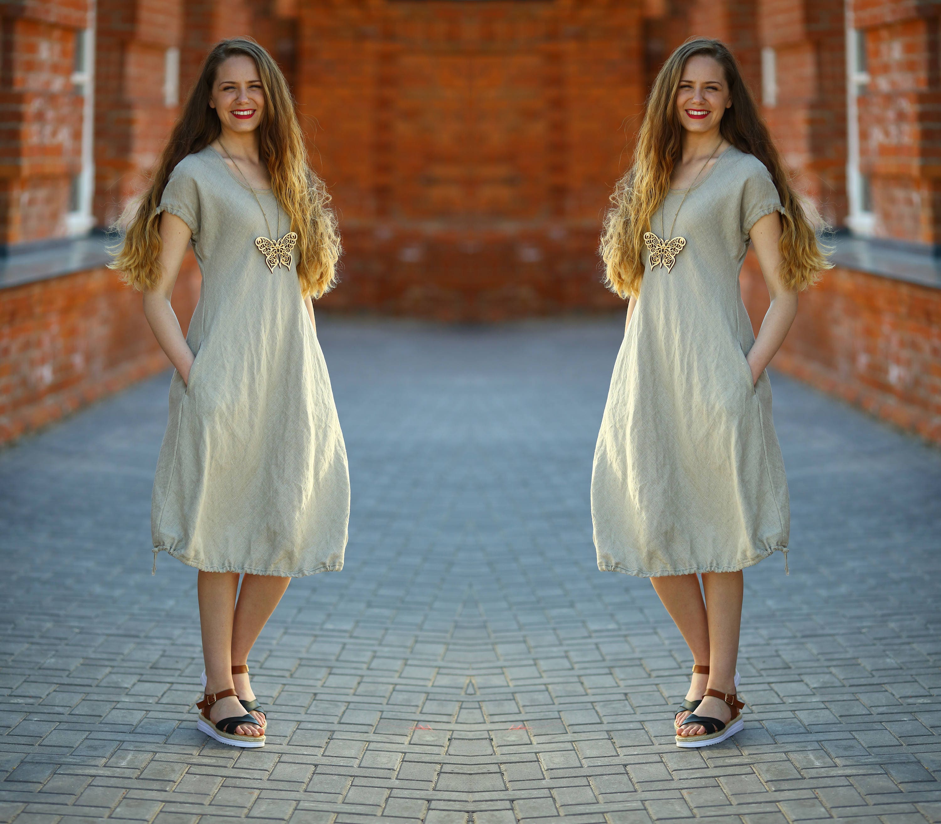 Plain Linen Dress Etsy UK
