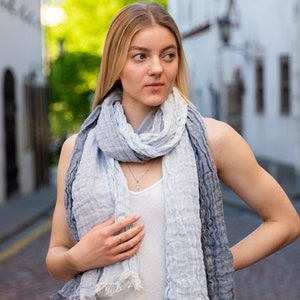 Softened Linen Scarf / Natural Lightweight Linen / Baltic Linen Scarf