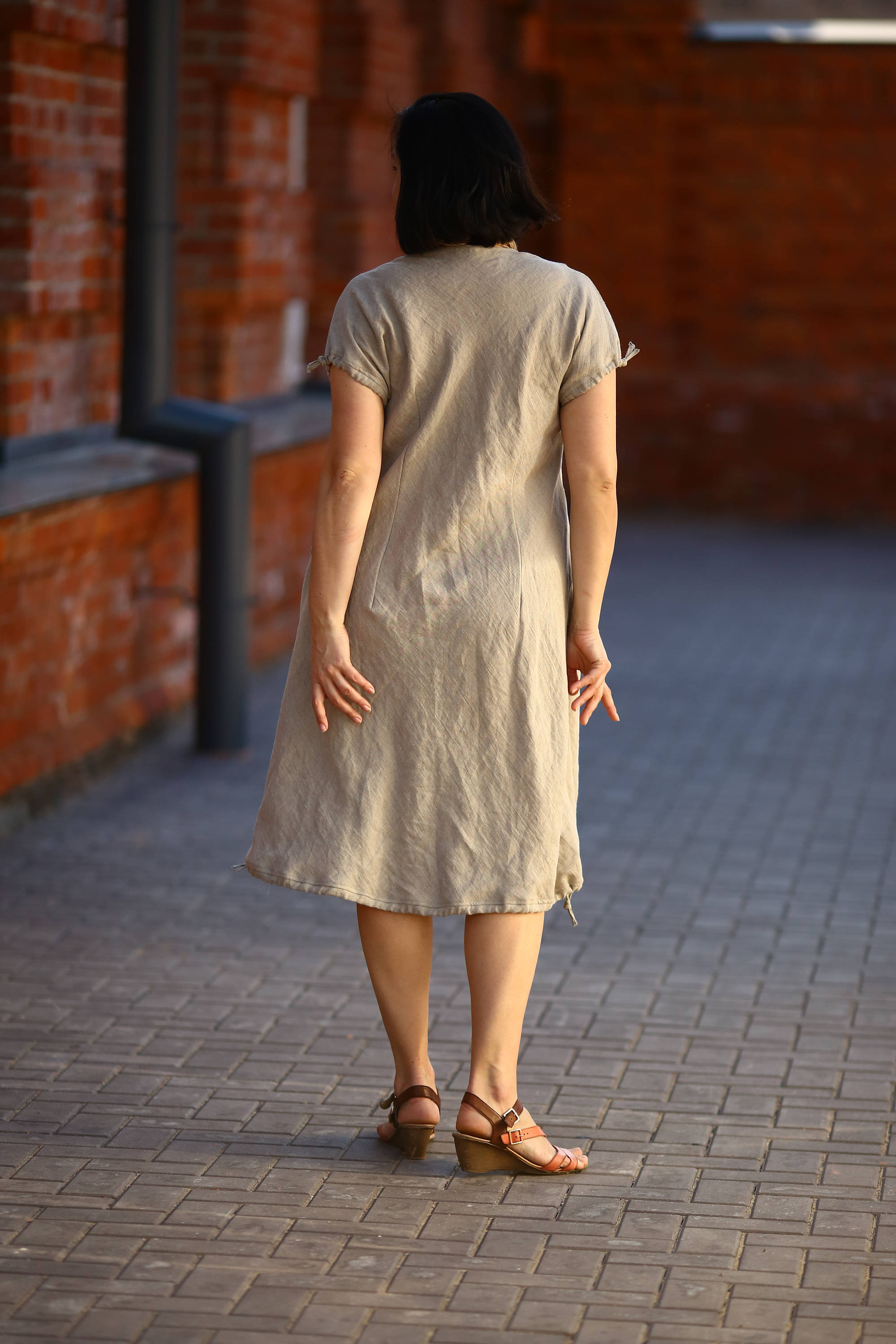 plus size linen dress with pockets Plus size linen pocket dress / Natural linen dress