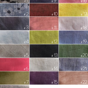May include: A collage of 22 fabric swatches in various colors and textures. The swatches are numbered 1 through 22. The text "CHOOSE YOUR FAVORITE" is at the bottom of the image.