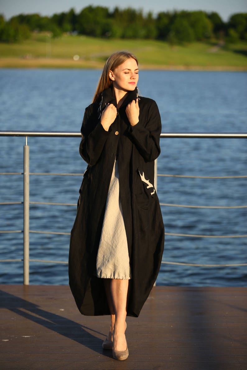 Linen-Look Woven Plus Size Jacket