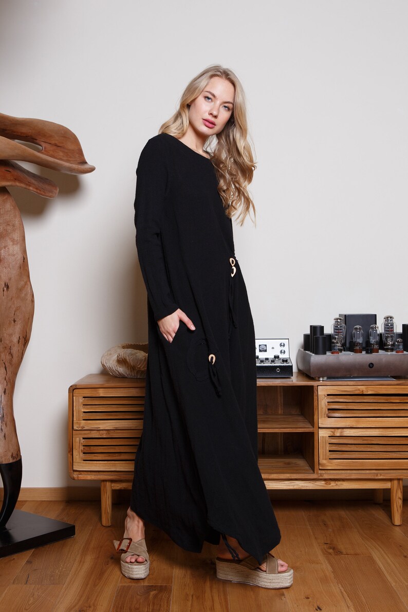 long linen dress plus size
