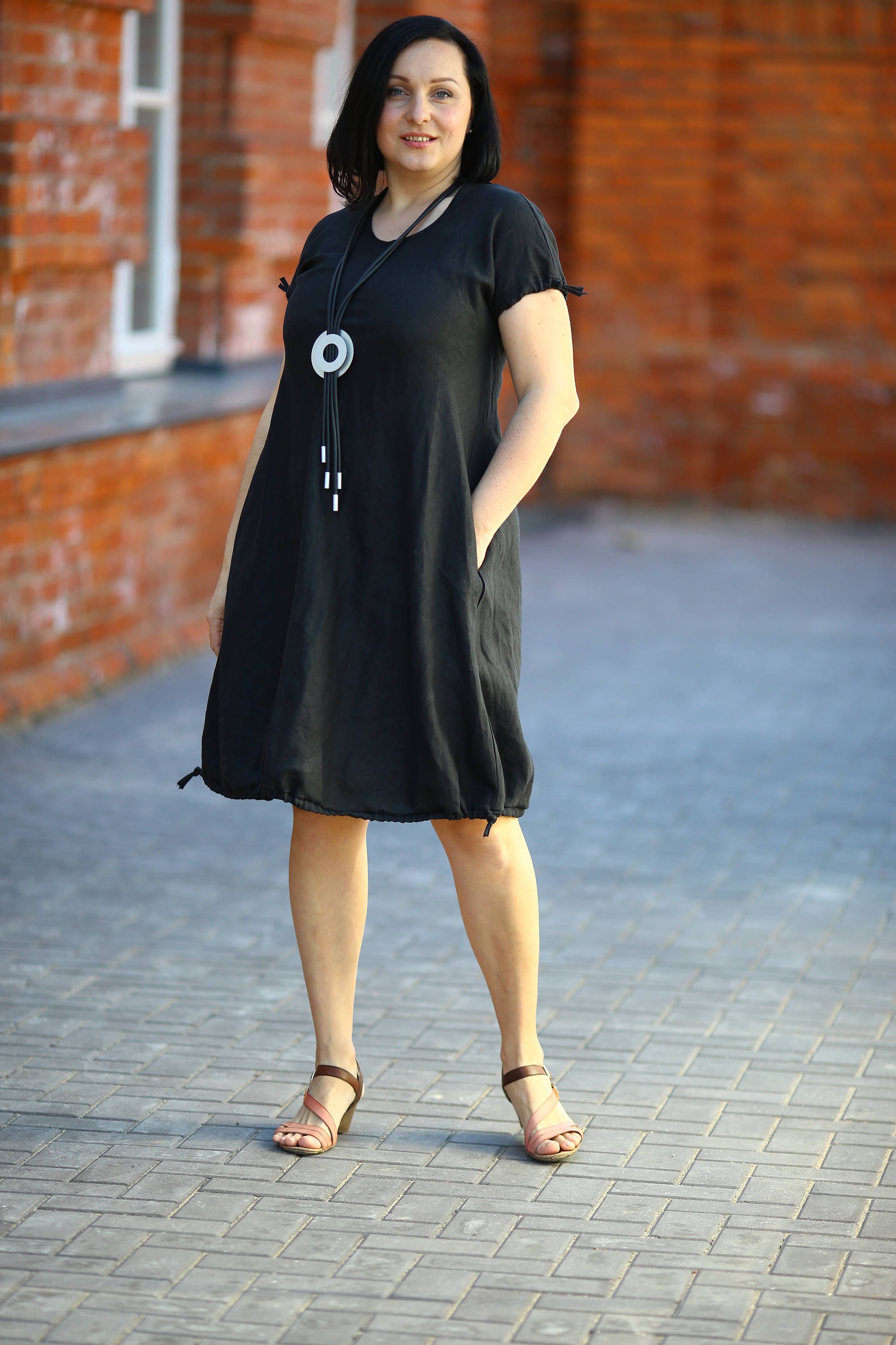 Plus Size Summer Dress Black Plus Size Linen Dress Etsy UK