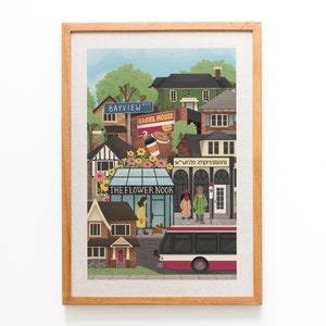 Bayview Leaside illustré Art Print, quartier de Toronto, Original Giclee Art