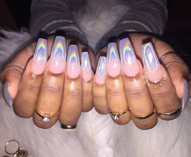 Holographic Nail Powder Designs for Short Nails - wide 7