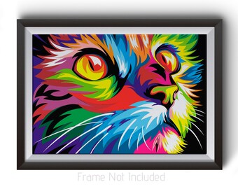 cat wall art etsy
